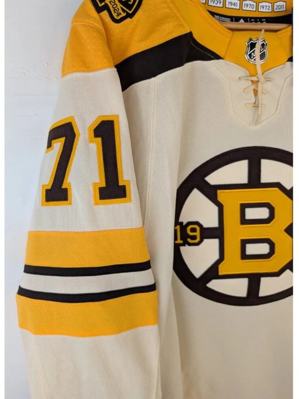 Adidas Sz 52 Boston Bruins Fanatics Centennial Taylor Hall #71 Breakaway Jersey